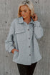 Lattice Texture Retro Flap Pocket Button Shacket